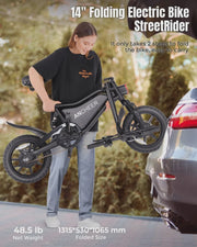 View ANCHEER Peak 500W Electric Bike for Adults, Foldable Electric Bikes with 48V 374Wh Battery, 14 in Electric Bicycle for Men Women, LCD Digital... image 4
