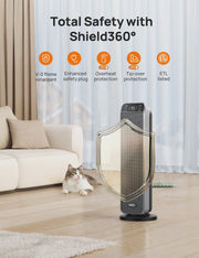 View Dreo Space Heater for Inside, Electric Heater for Home with Remote, 24 in 11ft/s Fast Quiet Heating, 3 Modes, Safe Energy Efficient Heaters for... image 5