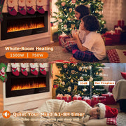 View 30-72 Inch Ultra-Thin Electric Fireplace, Linear Recessed Wall Mounted Fireplace with Remote Control image 5
