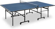 View Professional-grade medium-density fiberboard indoor table tennis table, equipped with a quick-locking table tennis net and a stand set - assembled in 10 minutes easily - of high quality - foldable, with a single-player playing mode image 4