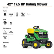 View 42-Inch 17.5 HP Gas Riding Lawn Mower with Hydrostatic Drive image 3