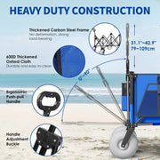 View Beach Wagon with Big Wheels for Sand - 450lbs Load Heavy Duty Wagons Carts Foldable with 9" All Terrain Inflatable Tires, Collapsible Beach Cart for Grocery Shopping Garden Sports Camping Outdoor image 4