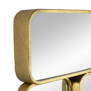 View 32 Inch Luxury Wall Decor Mirror, 8 Gold Finish Curved Metal Frames image 3