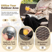 View 4-Piece Outdoor Patio Furniture Set, Rattan Wicker Chairs and Outdoor Seating Set image 5