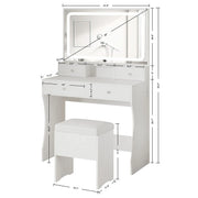 View IRONCK Vanity Desk Set with LED Lighted Mirror & Power Outlet image 4