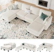 View Modular Sectional Sofa, Convertible U Shaped Sofa Couch with High Density Memory Foam, 6 Seat Comfy Modular Sofa Couch for Living Room, Modern U Shaped Sectional Sofa, Dimgrey image 4
