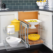 View 18-inch double-layer removable shelves with 4 shelves, silver color image 2