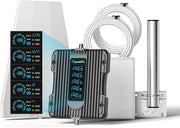 View A home-use mobile phone signal booster with a liquid crystal display, a five-band mobile phone signal booster, with a coverage area of up to 5000 square feet. image 1