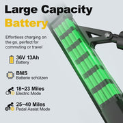 View 26 inElectric Mountain Bike for Adults, 400W 25MPH 40 Miles, 36V 13AH,City Commuting E-bike image 2
