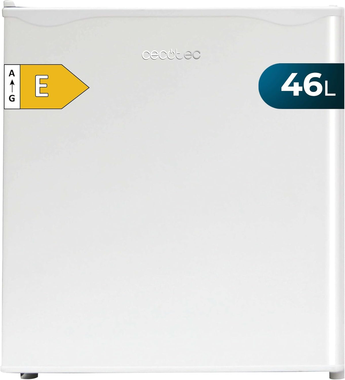 Cecotec Nevera Pequeña Frigorífico Mini Minibar 46L GrandCooler 20000 SilentCompress White E. Altura 48,7cm, 48 cm de Ancho, Bajo Consumo, Puerta