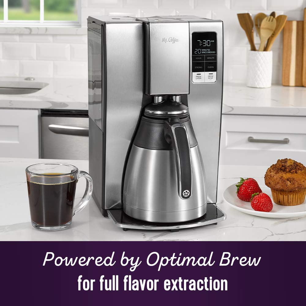 10-Cup Programmable Coffee Maker – Thermal Carafe with Strong Brew Selector