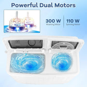 View Portable mini compact two-cylinder washing machine (17.6 pounds) - Spanish model, rotary type, blue white image 3