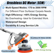 View Commercial Floor Scrubber Machine with Brushes and Pads, Heavy Duty Floor Buffer Polisher and Cleaner- Deep Cleaning Tile and Grout, Hardwood Floors and Carpets without Getting on Hands and Knees image 4