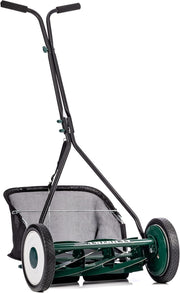 View Mower Company 1725-16GC 16-inch 7-blade reel mower with grass debris collection device, designed specifically for lawns, green model image 1