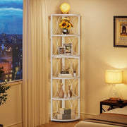 View 67 Inch Tall Corner Shelf, Freestanding Corner Bookshelf and Storage Shelving Unit image 4
