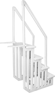 View Deluxe Above-Ground Pool Ladder A-Frame Swimming Non-Sliip Step Ladder, White image 2