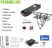 View Ebike Battery 48V 17.5AH Lithium ion Rear Rack Battery for BAFANG/Voilamart/PEXMOR/AW 48V200W-1000W Ebike Kit,48V E Bike Batteries with Luggage Rack,Taillight,30A BMS,3A Fast Charger & Safety Lock image 4