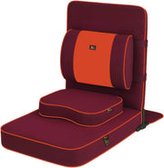 View Ground chair, with backrest support | Adult yoga chair | Portable folding chair | Yoga chair with cushion and meditation pad | Black | 24x22 inches image 1