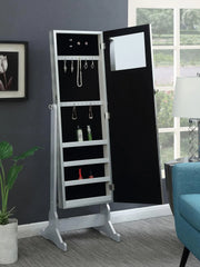 View Mounted-style mirror cabinet, featuring jewelry storage function, with a design allowing the entire length to be tilted, rectangular shape - bedroom - silver color image 4