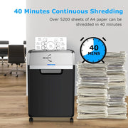 View Heavy Duty Paper Shredder, 24-Sheet Cross-Cut Shredder, 40-Min Continuous Running Time, Commercial Grade Shredder for Office, 9-Gallon Big Basket, 55dB Super Quiet, P-4 High Security (S3105) image 4