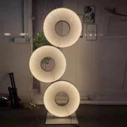 View Minimalist art circle living room decorative floor lamp, warm white adjustable LED lamp, with shadow effect creating an atmosphere, acrylic material, indoor lamp image 3