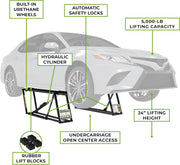 View 5000TL Portable Car Lift – ALI Certified 5,000 lb Capacity with 110V Power Unit, Compact Alternative to a 2-Post Car Lift for Garage, Home Mechanics, DIY Auto Repair, or Shop Use image 2