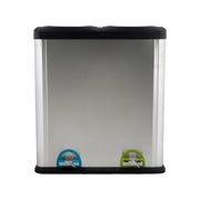 View 60L 2 Compartment Stainless Steel Recycling Bin, Dual Section Trash Sorter Container for Kitchen, Home & Office image 5