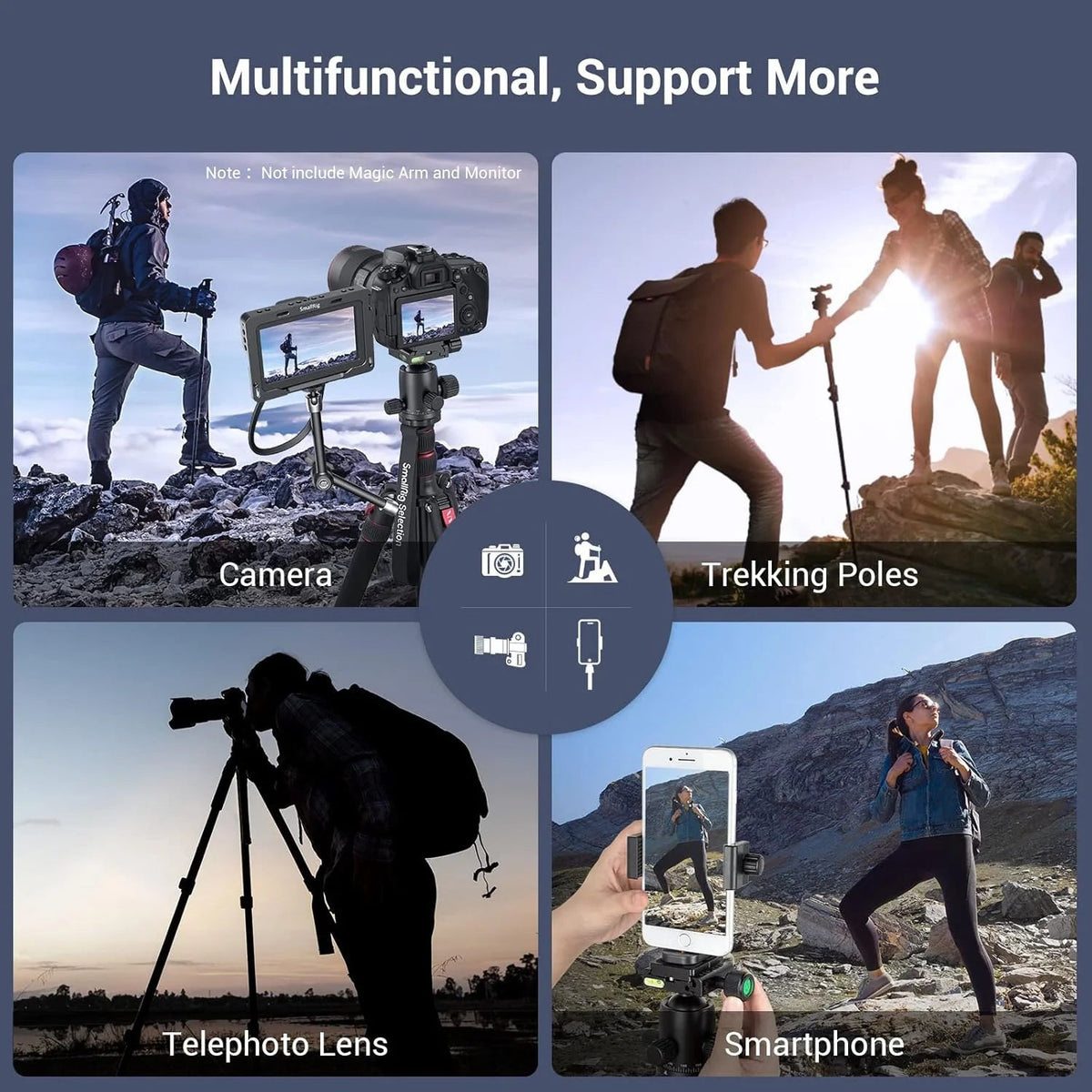 71" Foldable Aluminum Camera Tripod and Monopod, Adjustable Photography Tripod Stand for Cameras and Video