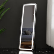 View 64 x 21 Inch Full Length LED Floor Mirror with Stand, Wall Mounted Full Body Mirror image 6