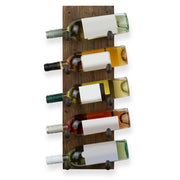 View 5 Bottle Wood Wall Mounted Wine Rack, Walnut Finish Bottle Holder for Kitchen, Dining Room and Home Bar image 5