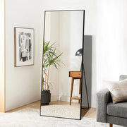 View 64x21 Full Length Floor Mirror, Large Full Body Aluminum Alloy Frame Standing Mirror with Stand and Wall Mount Option image 6