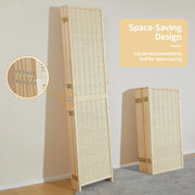 View 4-Panel Bamboo Folding Partition Screen 6FT Detachable Room Divider image 2