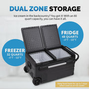 View Newair 80 Qt. Portable 12v Electric Cooler with LG Compressor with Fridge and Freezer - NPR080GA00 image 4
