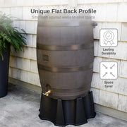 View 50 Gallon Rain Barrel with Brass Spigot, Walnut Rainwater Collection Barrel for Garden and Outdoor Use image 6