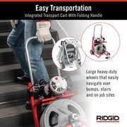View 120V Drum Drain Cleaning Snake Auger with 3/8-In. x 75-Ft. Cable, 4-Piece Tool Set and Gloves image 5