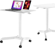 View Portable laptop desk cart (3 feet 8 inches) - Mobile rolling desk - Computer projector cart - Adjustable height foldable mobile folding table - White mobile frame with brake wheels image 3