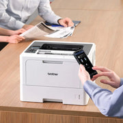 View Business single-color laser printer, equipped with dual paper trays, wireless network and gigabit Ethernet connection, double-sided printing, large-capacity paper storage and mobile printing function, white model image 2