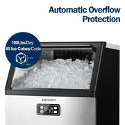 View EUHOMY Commercial Ice Maker Machine, 100lbs/24H Stainless Steel Under Counter image 2