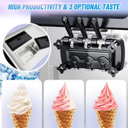 View 2200W 3-Flavor Soft Serve Ice Cream Machine, 5.3–7.4 Gal/Hr, LCD Touch Screen, Automatic Cleaning image 3