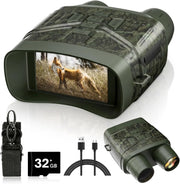 View Night Vision Goggles - 4K Night Vision Binoculars with 5000mAh Rechargeable Battery, 32GB TF Card can Save Photo and Video, 3'' HD Screen for Camping & Security, Black image 2