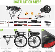 View Ebike Battery 48V 17.5AH Lithium ion Rear Rack Battery for BAFANG/Voilamart/PEXMOR/AW 48V200W-1000W Ebike Kit,48V E Bike Batteries with Luggage Rack,Taillight,30A BMS,3A Fast Charger & Safety Lock image 3