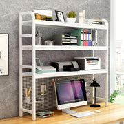 View Desktop Bookshelf Adjustable Desk Bookshelf Organizer Rack - Countertop Hutch Bookshelf, 3-Tier Bookshelf Desk Shelf, All Metal Desktop Bookcase for Computer Desk, for Home, Dorm, Office Supplies (Co image 3