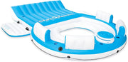 View 56299EP 145 x 125 x 20 Inch Splash N Chill Inflatable Lake and Pool Relaxation Island Lounger Seat for up to 7 Adults, Blue and White image 1