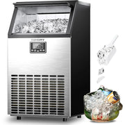 View Commercial Ice Maker Machine, 100lbs/24H Stainless Steel Under Counter ice Machine with 33lbs Ice Storage Capacity, Freestanding Ice Maker. image 1
