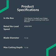 View Denali 12 Amp 7.5" Double Edge Bladed Electric Corded Lawn Edger image 3