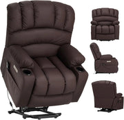 View Electrically adjustable reclining chair - Electrically massaging adjustable reclining chair. The chair seat has a heating function. Large shell with velvet backrest. Suitable for the elderly and the elderly. Electrically adjustable reclining chair. image 1