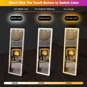 View 64 x 21 Inch Full Length LED Floor Mirror with Stand, Wall Mounted Full Body Mirror image 2
