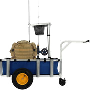 View Fishing Cart, Pneumatic Tires, Beach Trailer with Large Cargo Basket, 176lbs Load Capacity, 35.4 * 15.7 * 9.8in Beach Cart Wagon，for Picnic image 1