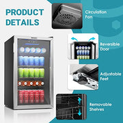 View EUHOMY Beverage Refrigerator, 126 Can Mini fridge with Glass Door image 3