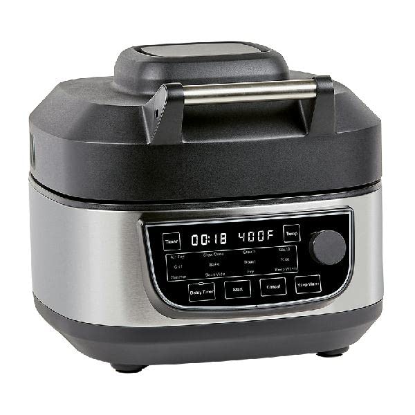 6-Qt 12-in-1 Grill and Air Fryer Combo, 1550W, Stainless Steel